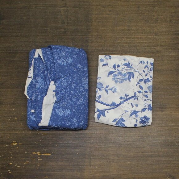 NEW Laura Ashley Cover Set Cotton 3-Piece Shams Charlotte Blue Full / Queen - Picture 10 of 14